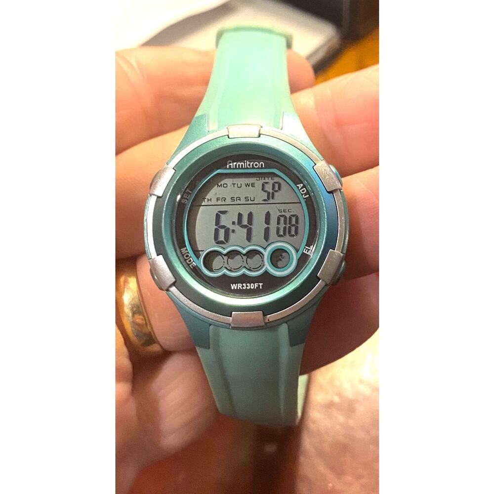 Women's 35mm Armitron All Sports Watch, Green Resin, WR to 330ft